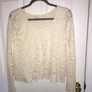 cream colored lace top